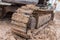 Foot of tractor at construction plant