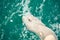 Foot washing by the troubled blue, turquoise sea water. Holidays on sailboat, playing with ocean water on yacht. Water massage.