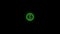 Footage. 2D animation. Dollar symbol in a green double round frame in neon style on a transparent background