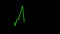 Footage. 2D animation. The green pulse rate symbol, neon style on a transparent background