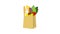 Footage animated illustration of popping up grocery paper bag with with organic food. Vegetables fruits bread milk cheese