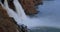 A footage of Duden waterfall in winter