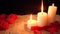 Footage of flower rose, candle burning and decoration valentine