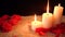 Footage of flower rose, candle burning and decoration valentine