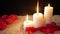 Footage of flower rose, candle burning and decoration valentine