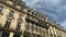 Footage of historical, traditional, typical buildings showing French / Parisian architecture style in Paris.