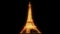 Footage of illuminated Eiffel Tower at Paris, France at night.