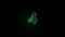 Footage. The light green number four 4 appears in a luminous point that draws the number and then disappears into a black backgro