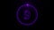 Footage. The number nine 9 purple in a double purple circle appears in a luminous point that draws the number and then erases it