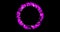 footage purple, pink neon portal ring, circle on black background. abstract animated portal made of particles. Gradually