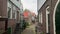 Footage of traditional, historical houses, bicycles in Volendam near Amsterdam.