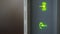 Footage Wi-Fi router green icons blinking close up.