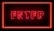 Footage. The word ENTER in the pulsing red frame slowly appears and disappears. It is made in a neon bright red style.