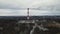 footage of a working boiler room with a chimney. aerial shooting