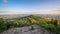 Footage of Zeller Horn with view to medieval knight castle Burg Hohenzollern autumn in Bisingen Hechingen, Germany