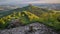 Footage of Zeller Horn with view to medieval knight castle Burg Hohenzollern autumn in Bisingen Hechingen, Germany