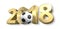 Football 2018 golden 3D render ball design