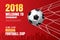 Football 2018 world championship background of soccer sport design. Use for web banner, ads, poster, brochure, flyer, cover, card