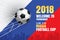 Football 2018 world championship background of soccer sport design. Use for web banner, ads, poster, brochure, flyer, cover, card