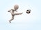 Football. 3D-man strikes ball. Soccer