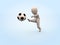 Football. 3D-man strikes ball. Soccer