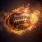 Football ablaze in flames, representing the heat of the game