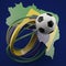 Football against green Brazil outline