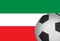 Football ball against flag of Iran