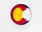 Football ball with Colorado flag pattern, soccer ball with flag of Colorado national team