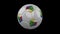 Football ball with flag Comoros, 3d rendering