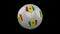 Football ball with flag Senegal, 3d rendering