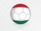 Football ball with Hungary flag pattern, soccer ball with flag of Hungary national team