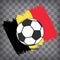 football ball icon on Belgian flag background from brush strokes