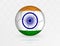 Football ball with India flag pattern, soccer ball with flag of India national team
