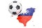 Football ball with map of Taiwan concept, 3D rendering