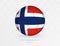 Football ball with Norway flag pattern, soccer ball with flag of Norway national team