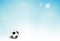 Football ball soccer 3d illustration winter background