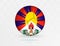 Football ball with Tibet flag pattern, soccer ball with flag of Tibet national team