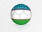 Football ball with Uzbekistan flag pattern, soccer ball with flag of Uzbekistan national team