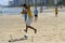 Football on the beach, city Recife, north Brazil