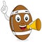 Football Character Holding Megaphone