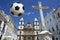 Football at Colonial Christian Cross in Pelourinho Salvador Bahia Brazil