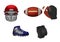 A football equipment collections, icon illustration.