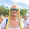 Football fans from Sweden wearing pigtail wigs at the World Cup