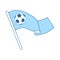 Football Fans Waving Flag With Soccer Ball Icon