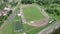 Football field. Aerial view of green soccer field. Sport empty field. Active sport concept