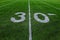 Football Field Green Yard Markers to Goal Line Touchdown Endzone Game Competition