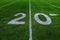 Football Field Green Yard Markers to Goal Line Touchdown Endzone Game Competition