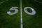 Football Field Green Yard Markers to Goal Line Touchdown Endzone Game Competition