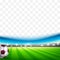 Football field twibbon on isolated with ball on corner